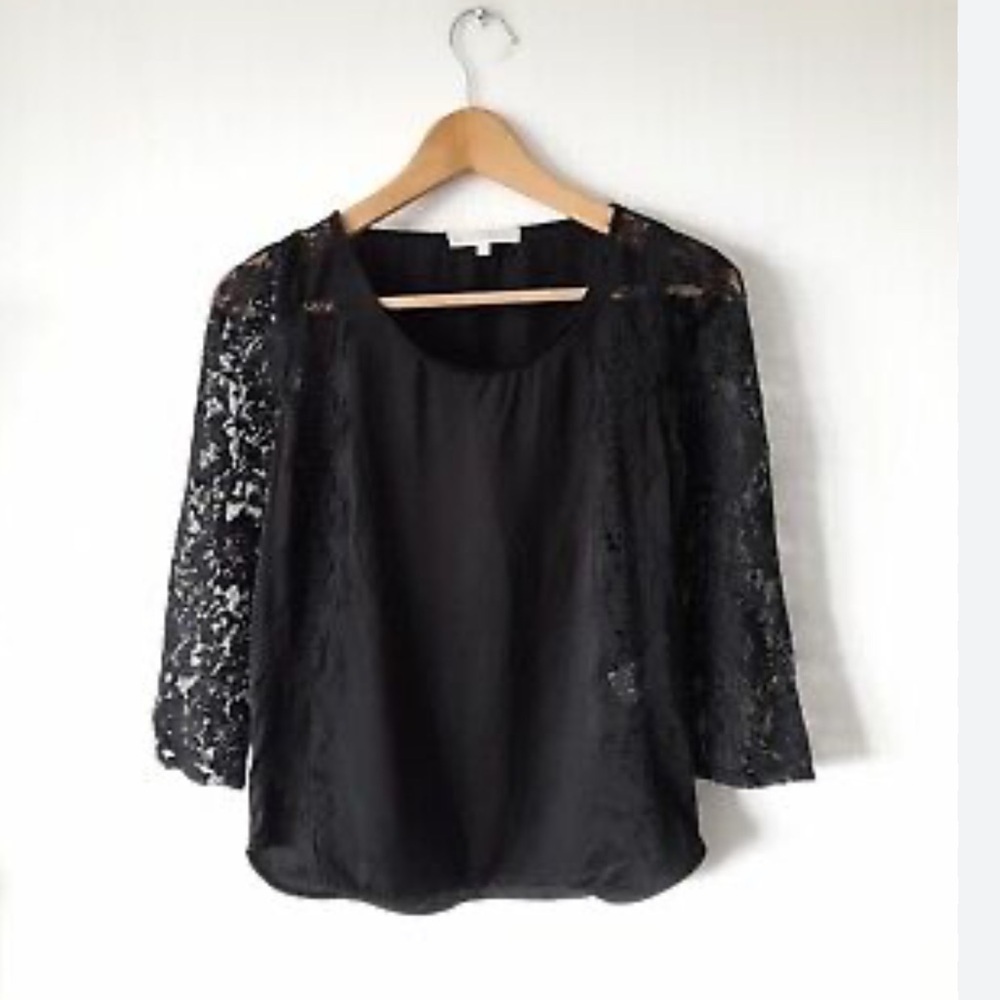 sandro laced panelled blouse
